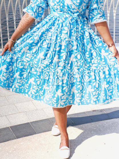 SANTORINI FLORAL DRESS