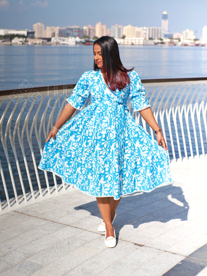 SANTORINI FLORAL DRESS