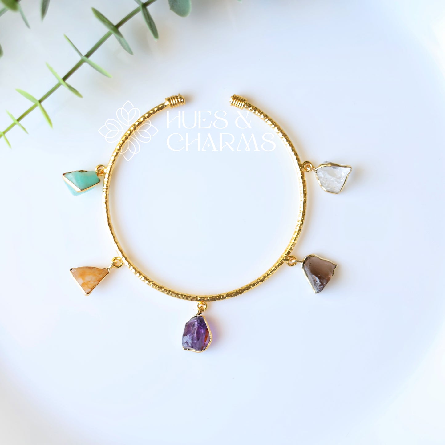 NATURAL STONE ADJUSTABLE BANGLE (COLOURS AVAILABLE)