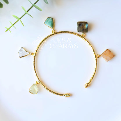 NATURAL STONE ADJUSTABLE BANGLE (COLOURS AVAILABLE)