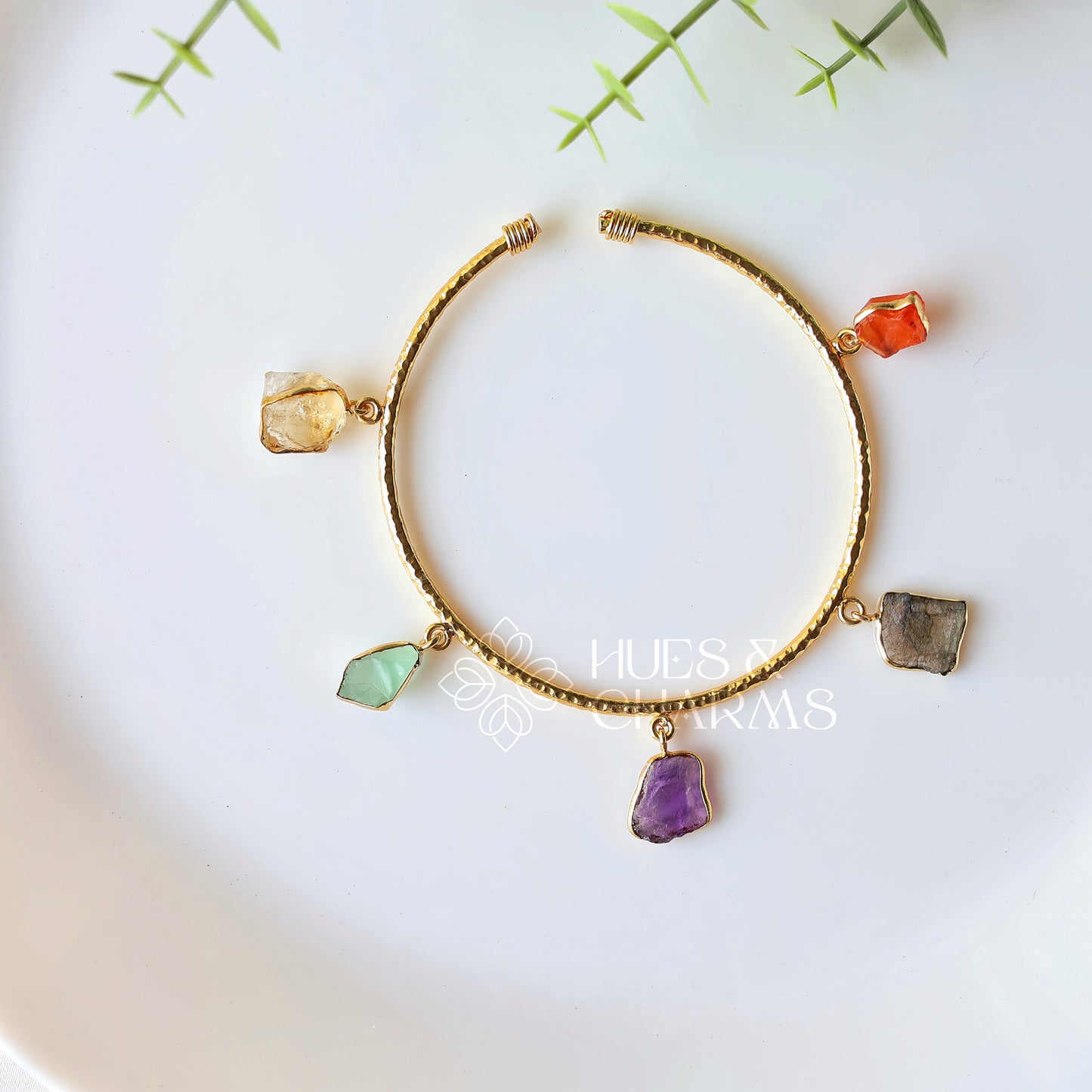 NATURAL STONE ADJUSTABLE BANGLE (COLOURS AVAILABLE)