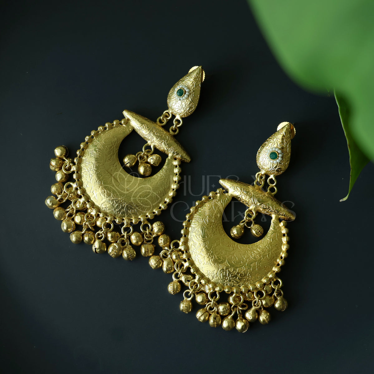 GOLDEN CHANDINI DANGLER EARRINGS (Colours available)