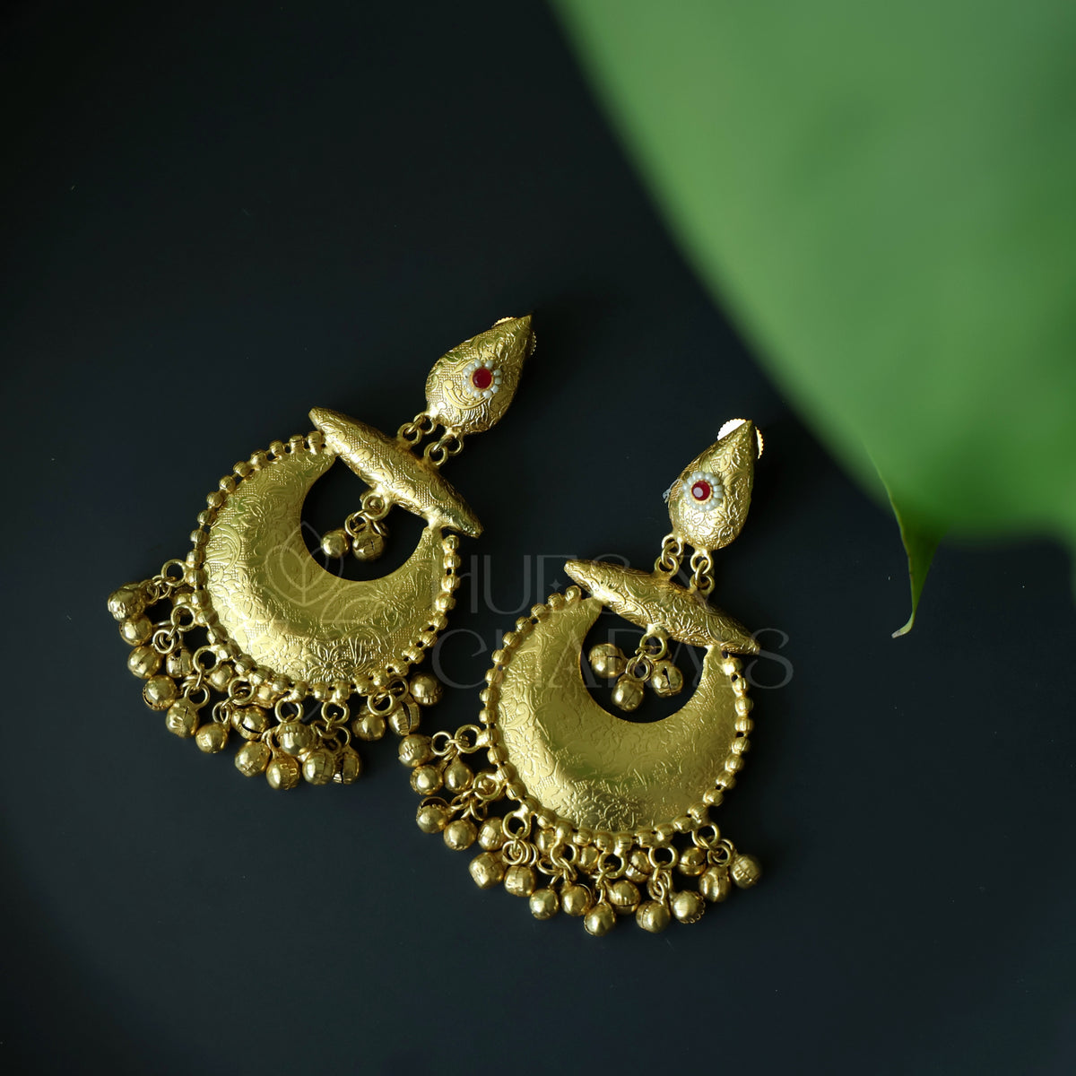 GOLDEN CHANDINI DANGLER EARRINGS (Colours available)